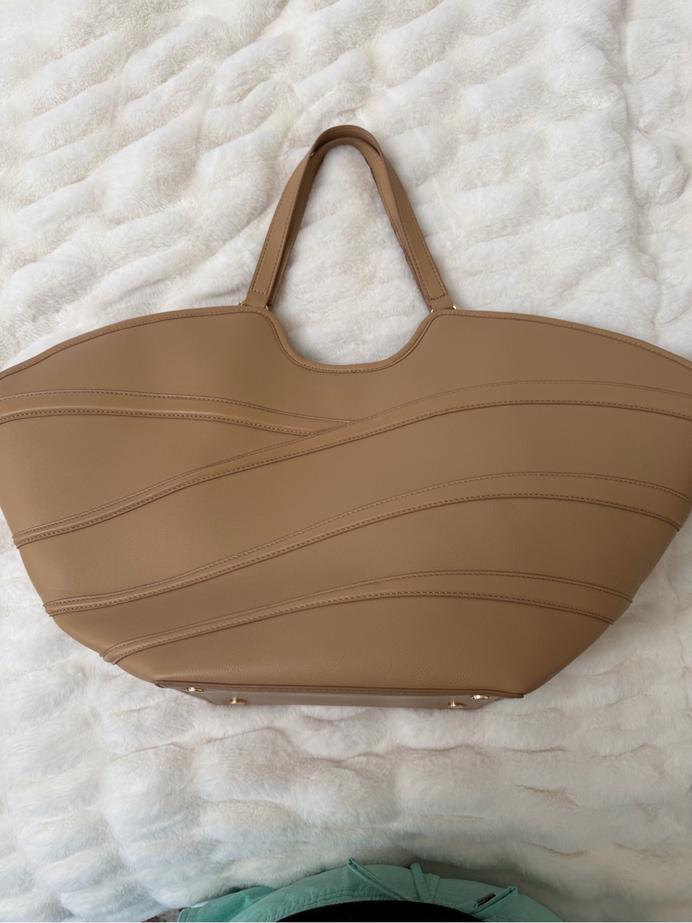 INC International Concepts Tan Wave-Detail Tote